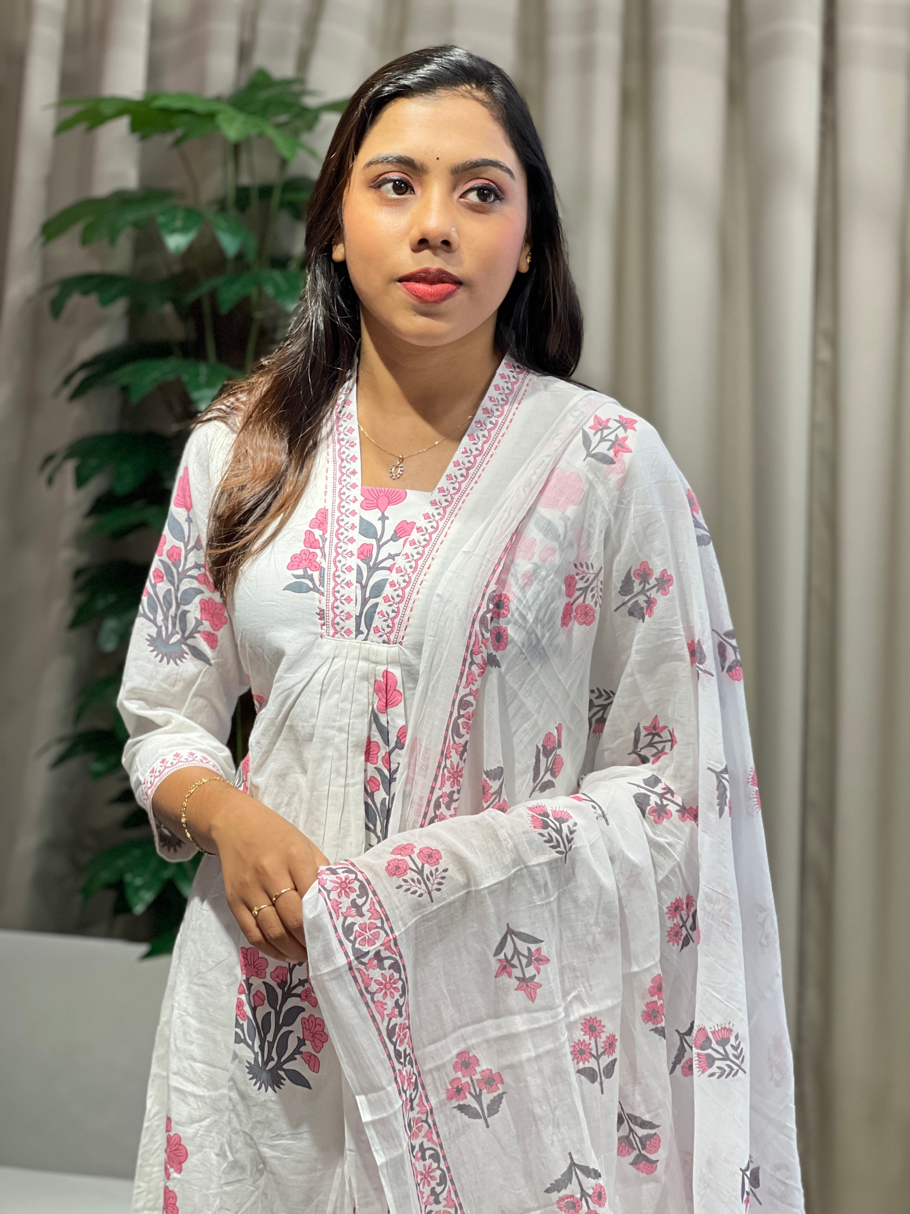 Floral Digital Printed Soft Cotton Kurta Set | PGI310