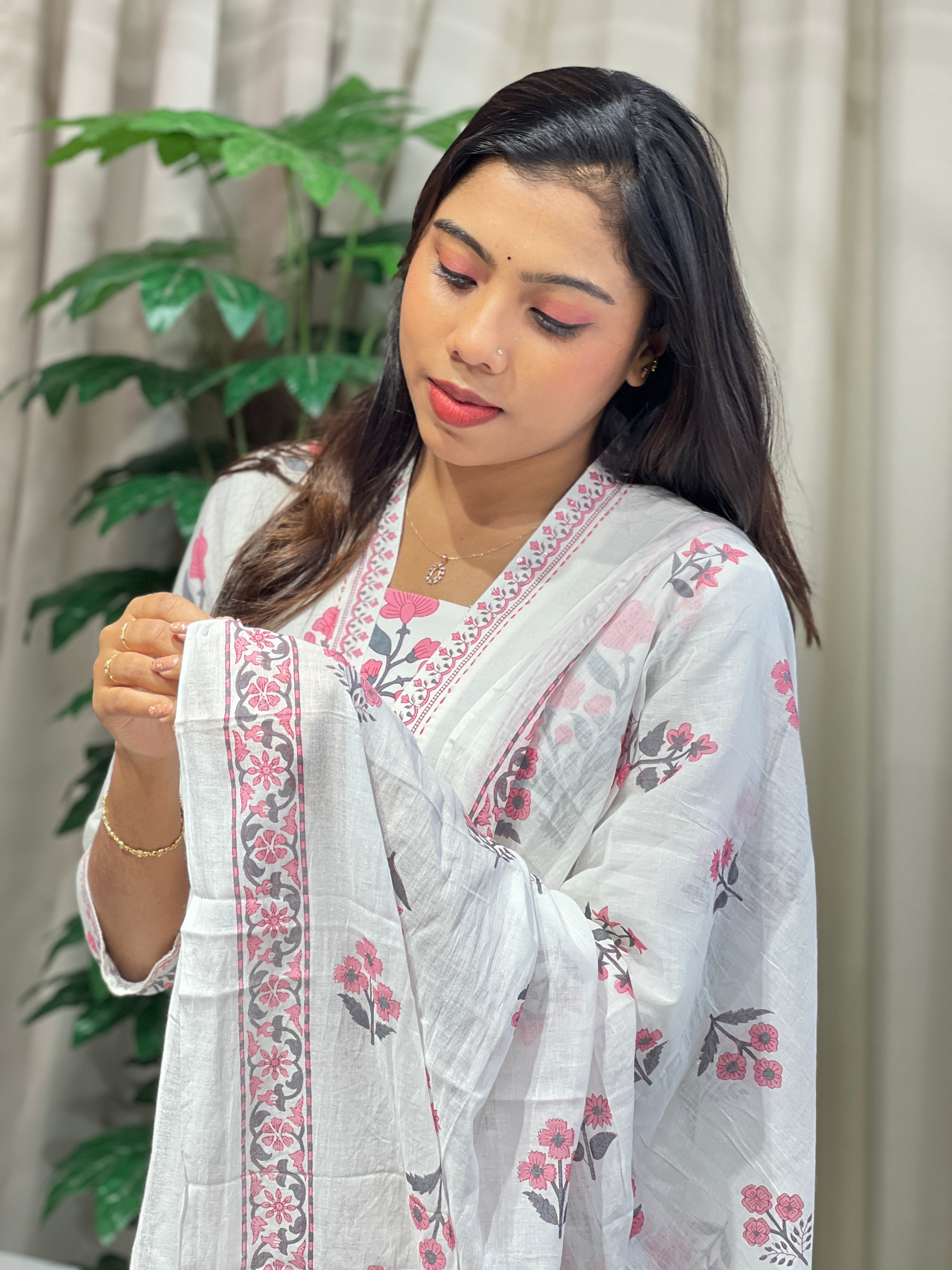 Floral Digital Printed Soft Cotton Kurta Set | PGI310