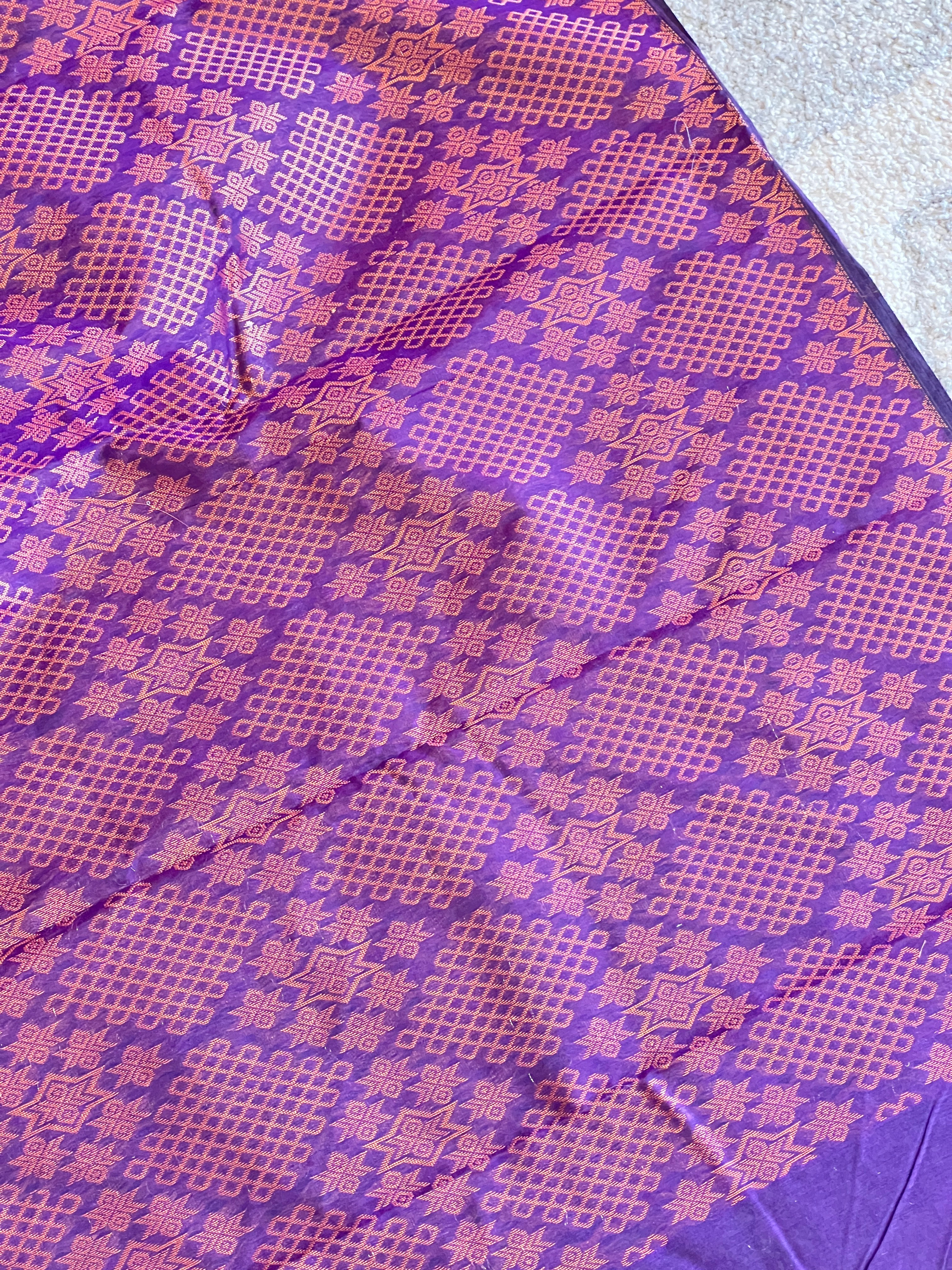 Copper Zari Woven Semi Silk Saree | KRK453