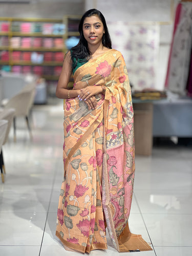 Floral Printed Semi Chanderi Saree | SSN146