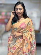 Floral Printed Semi Chanderi Saree | SSN146