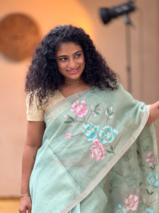 Hand Painted Tissue Saree | DVS107