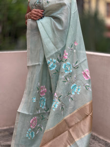 Hand Painted Tissue Saree | DVS107