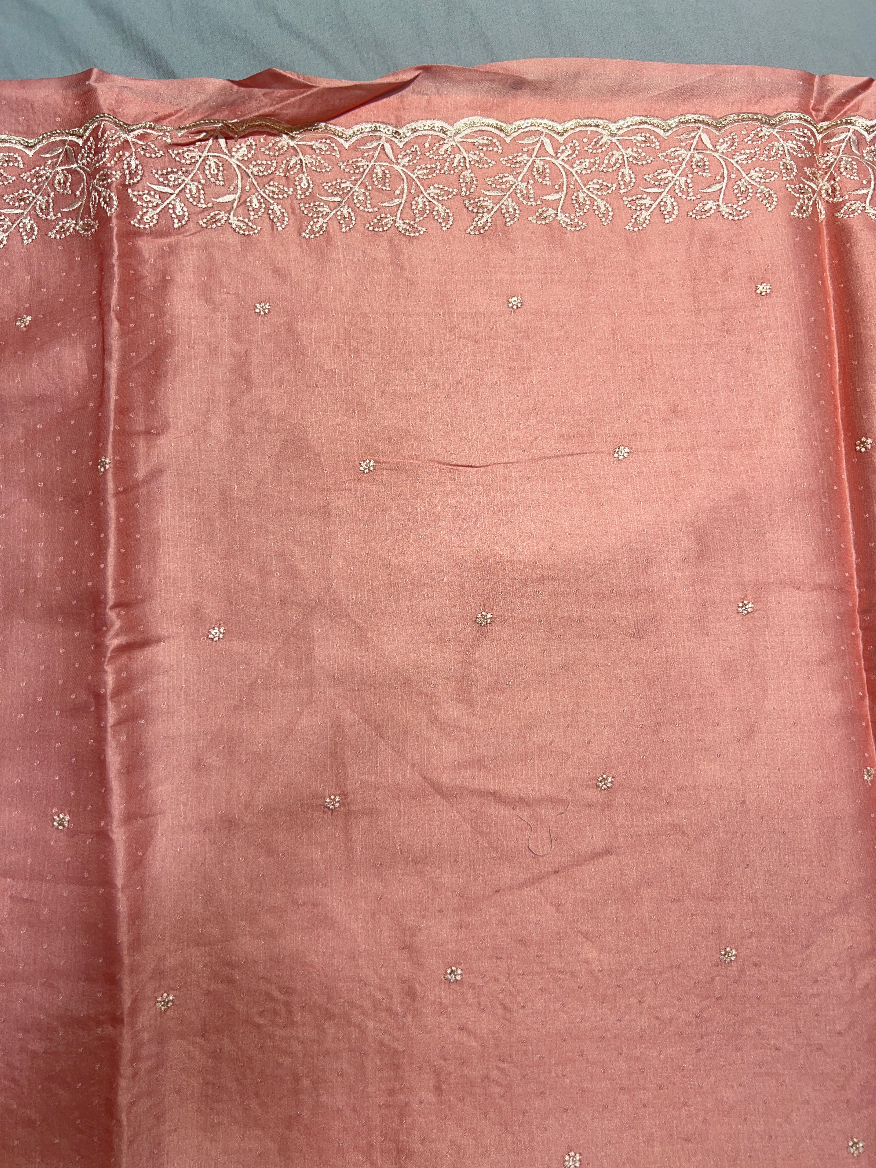 Machine Embroidery Detailed Semi Tussar Saree | SUN545