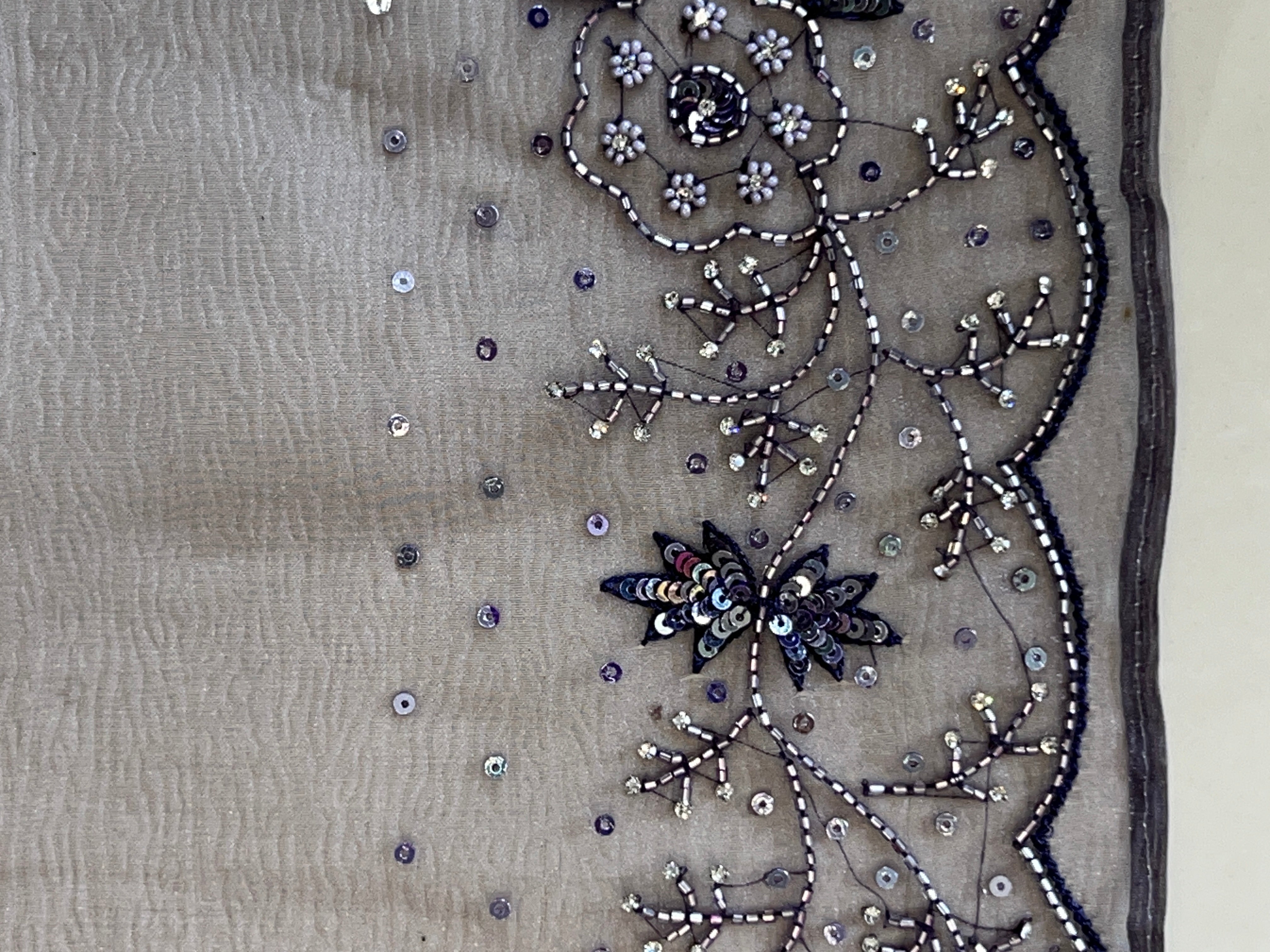 Hand Work Detailed Crushed Shimmer Organza Saree | SBP705