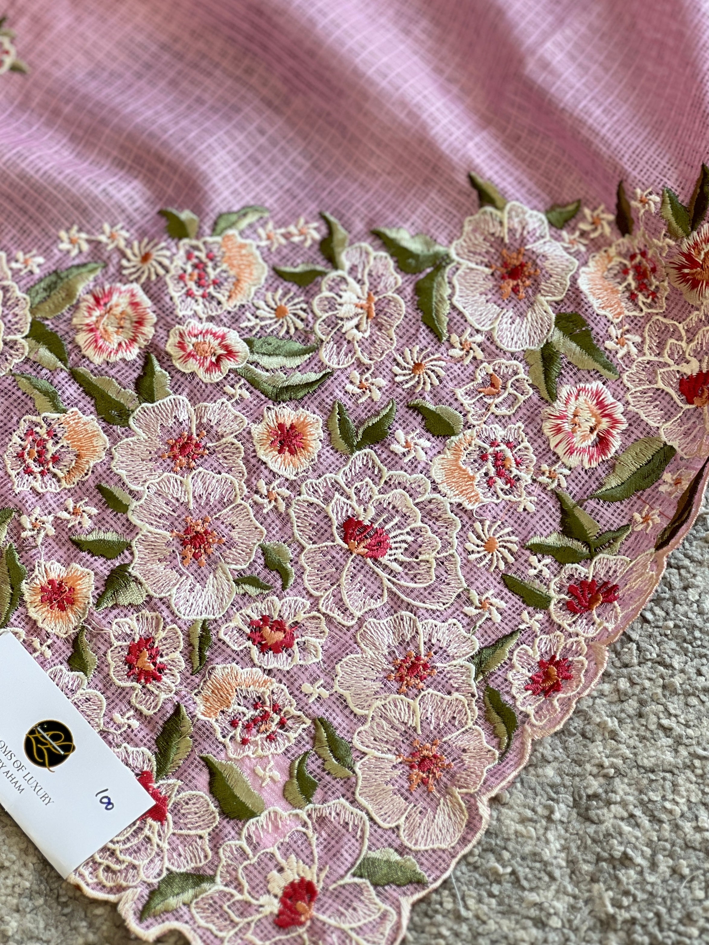 Floral Embroidery Detailed Silky Kota Saree | BLD2028