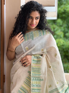 Geometrical Weaving Pattern Cotton Silk Saree | GMS123