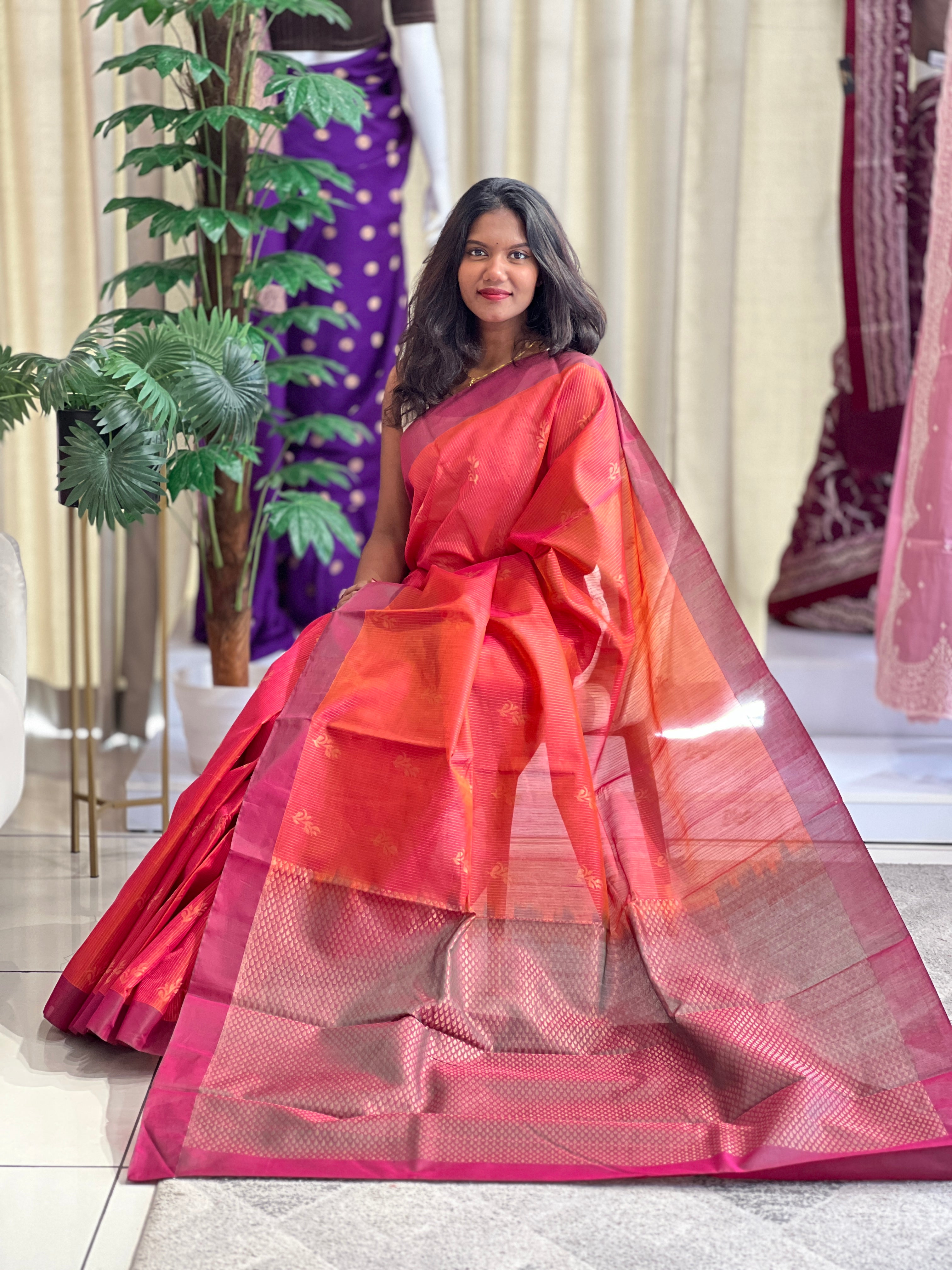 Zari Butta Pattern Silk Cotton Saree | KTS188