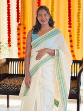 Kara With Zari Stripe Border Detailed Kerala Cotton Saree | KL363