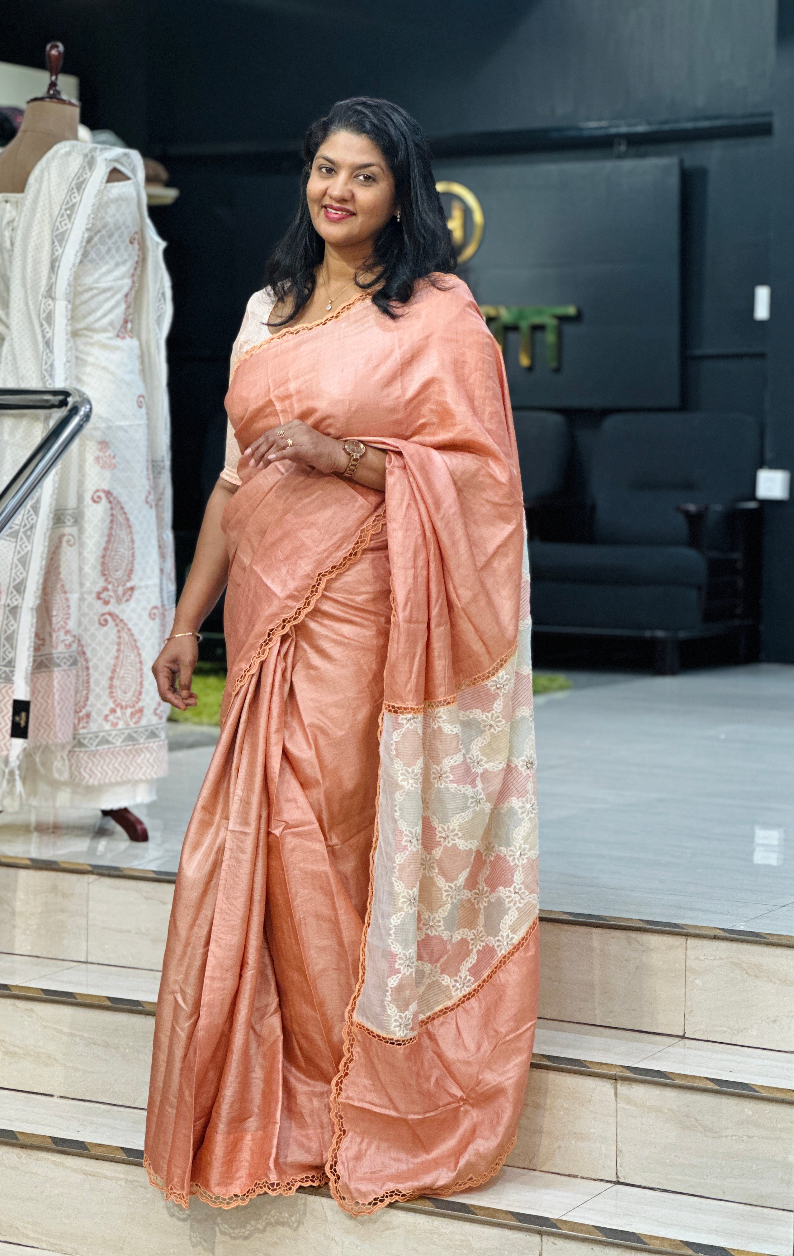 Twine Cut Work Desi Tussar Saree | TC510