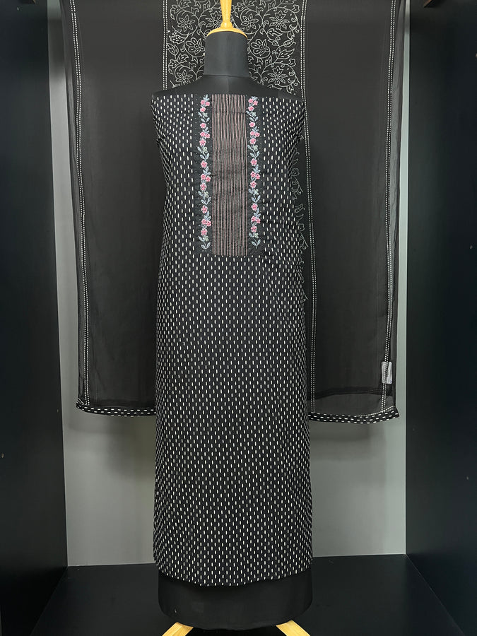 Print With Embroidery Detailed Cotton Salwar Set | DE129