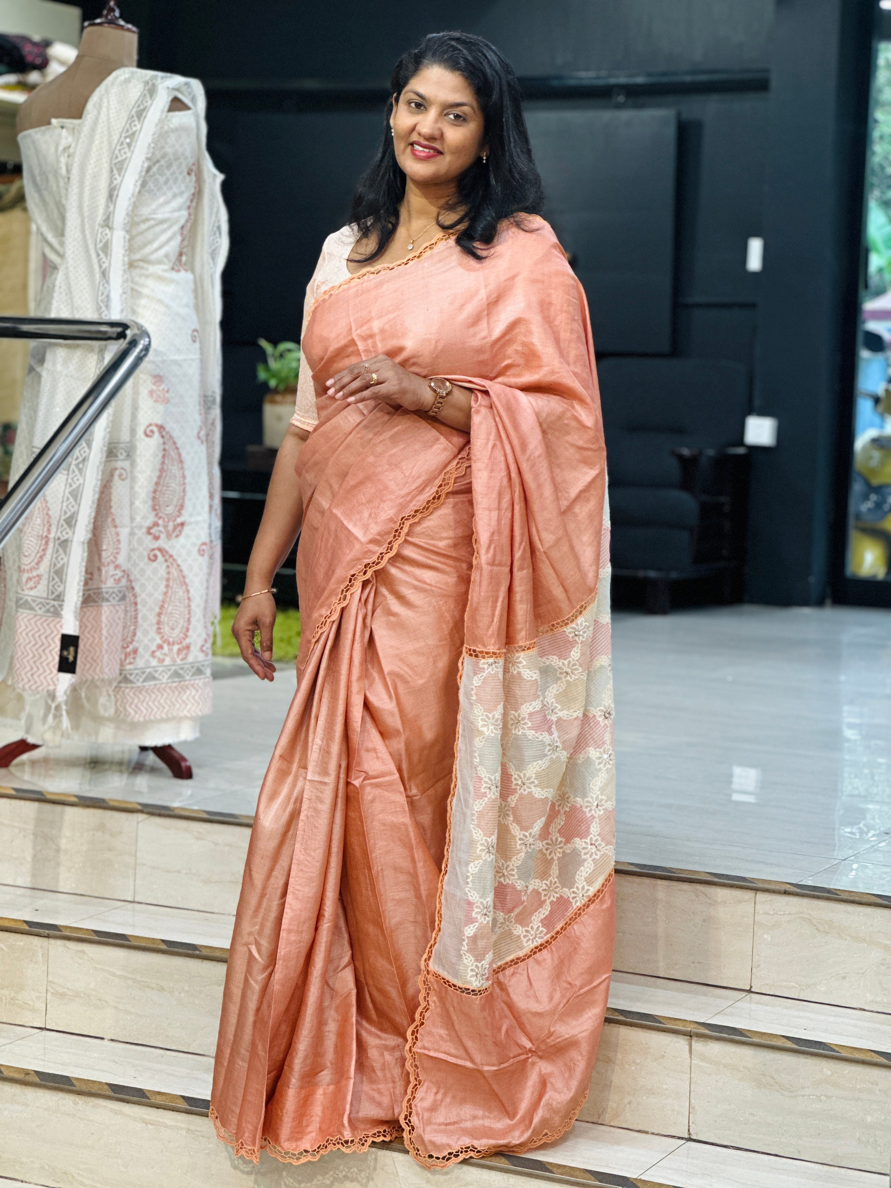 Twine Cut Work Desi Tussar Saree | TC510