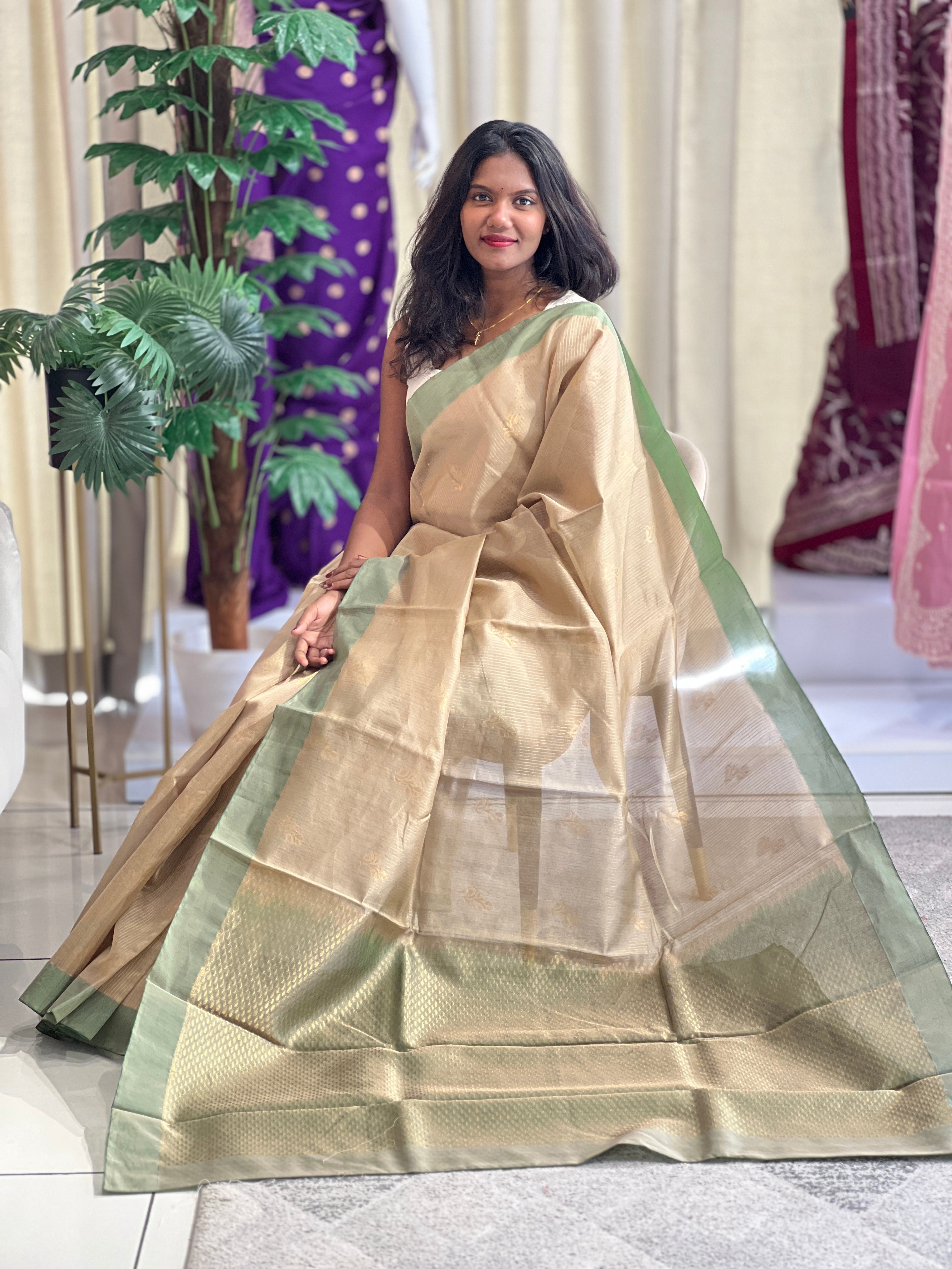 Zari Butta Pattern Silk Cotton Saree | KTS187