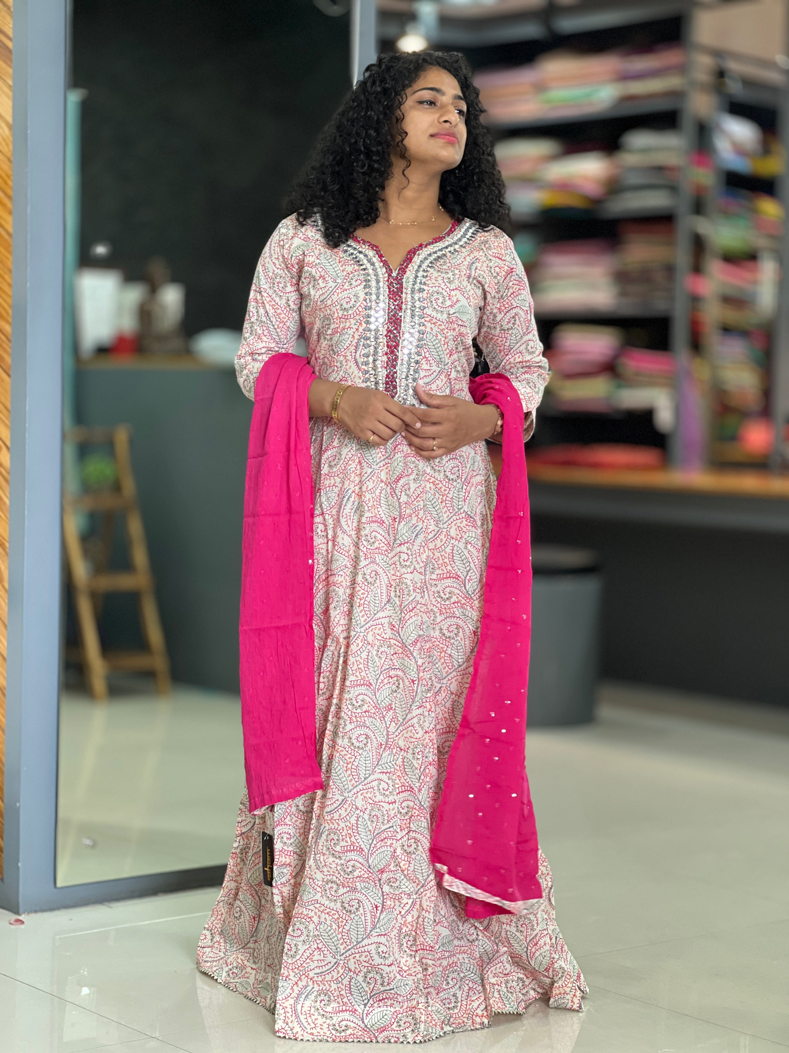 Screen Printed Cotton Kurta Set | ABP120