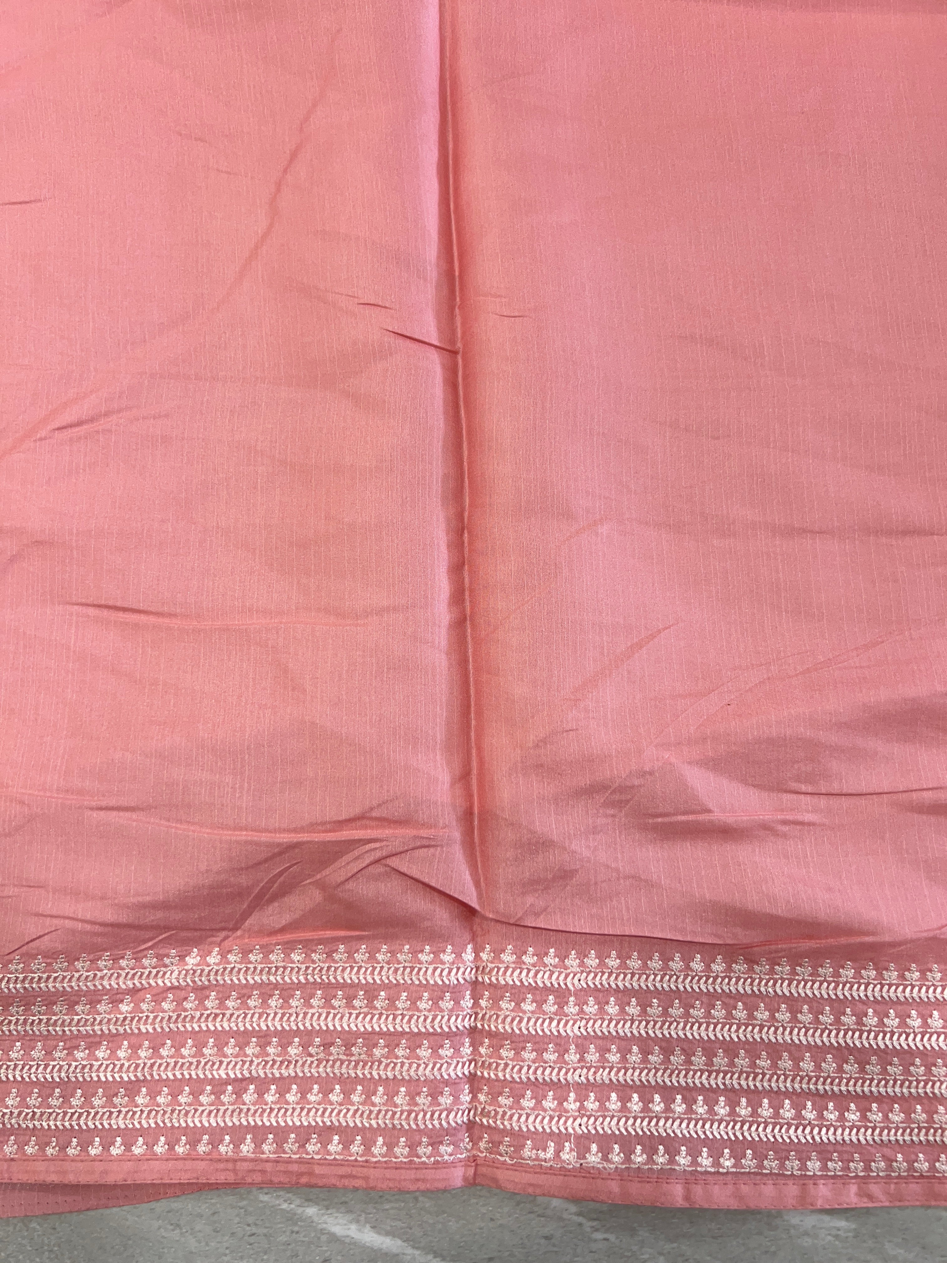 Machine Embroidery Detailed Semi Tussar Saree | SUN547