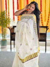 Hand Block Printed Kerala Cotton Saree | KL366