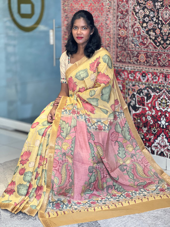Floral Printed Semi Chanderi Saree |SSN147