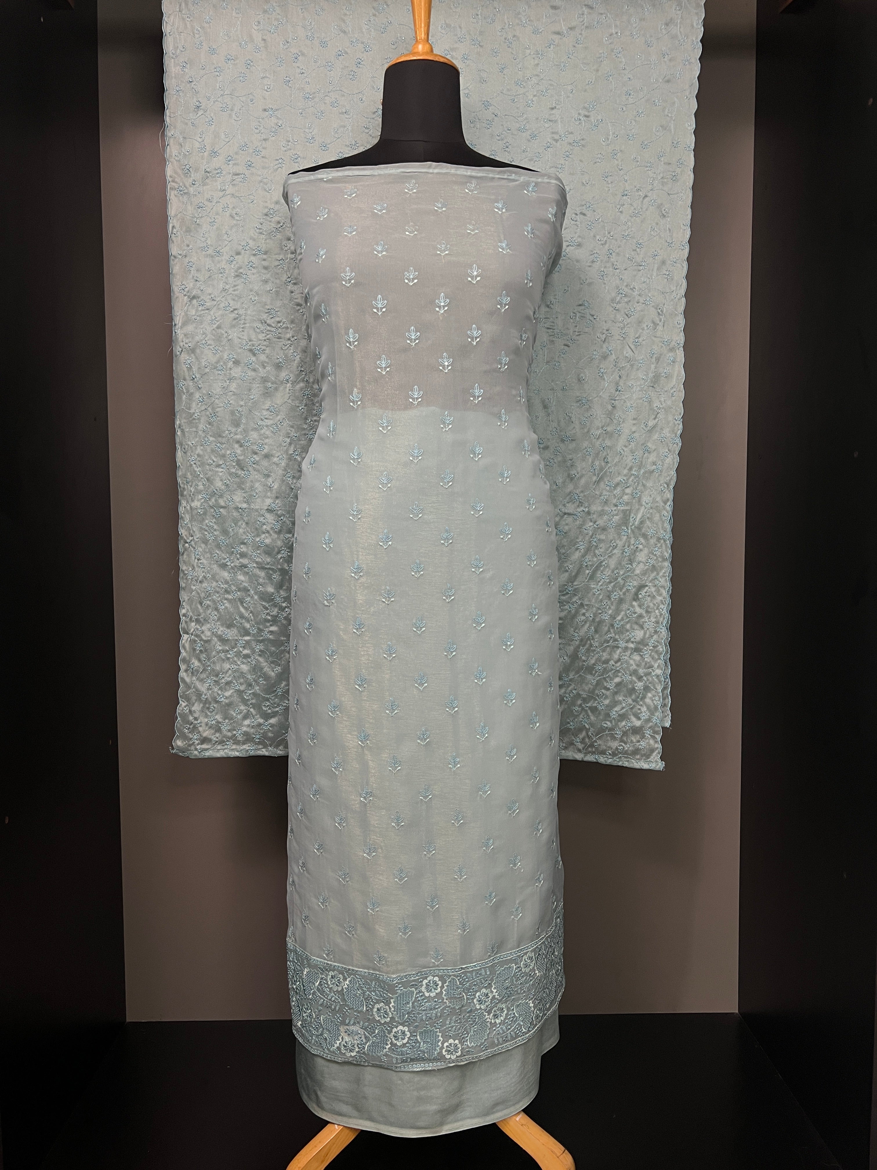Machine EmbroideryShimmer Organza Salwar Set | SBP619