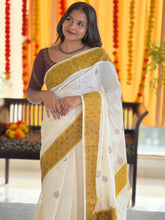 Block Printed  Kerala Cotton Saree | KL371