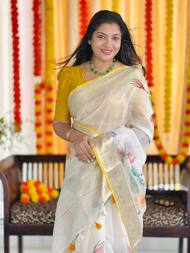 Floral Digital Printed Silky Kota Saree | MR132