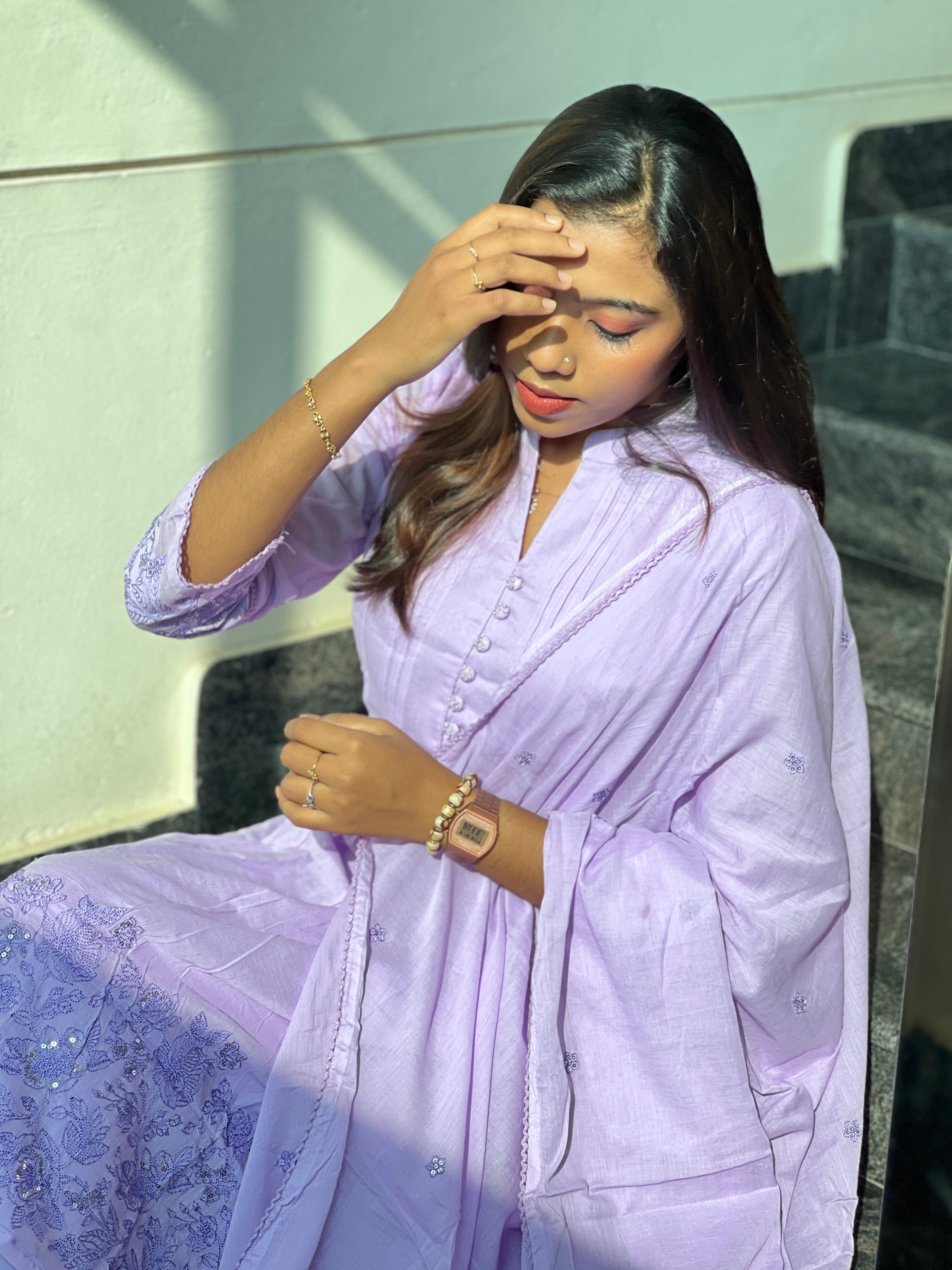 Machine Embroidery Soft Cotton Kurta Set | PGI287