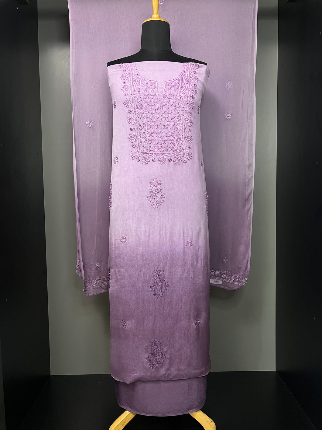 Shaded With Chikankari Embroidered Georgette Salwar Set | GMA102