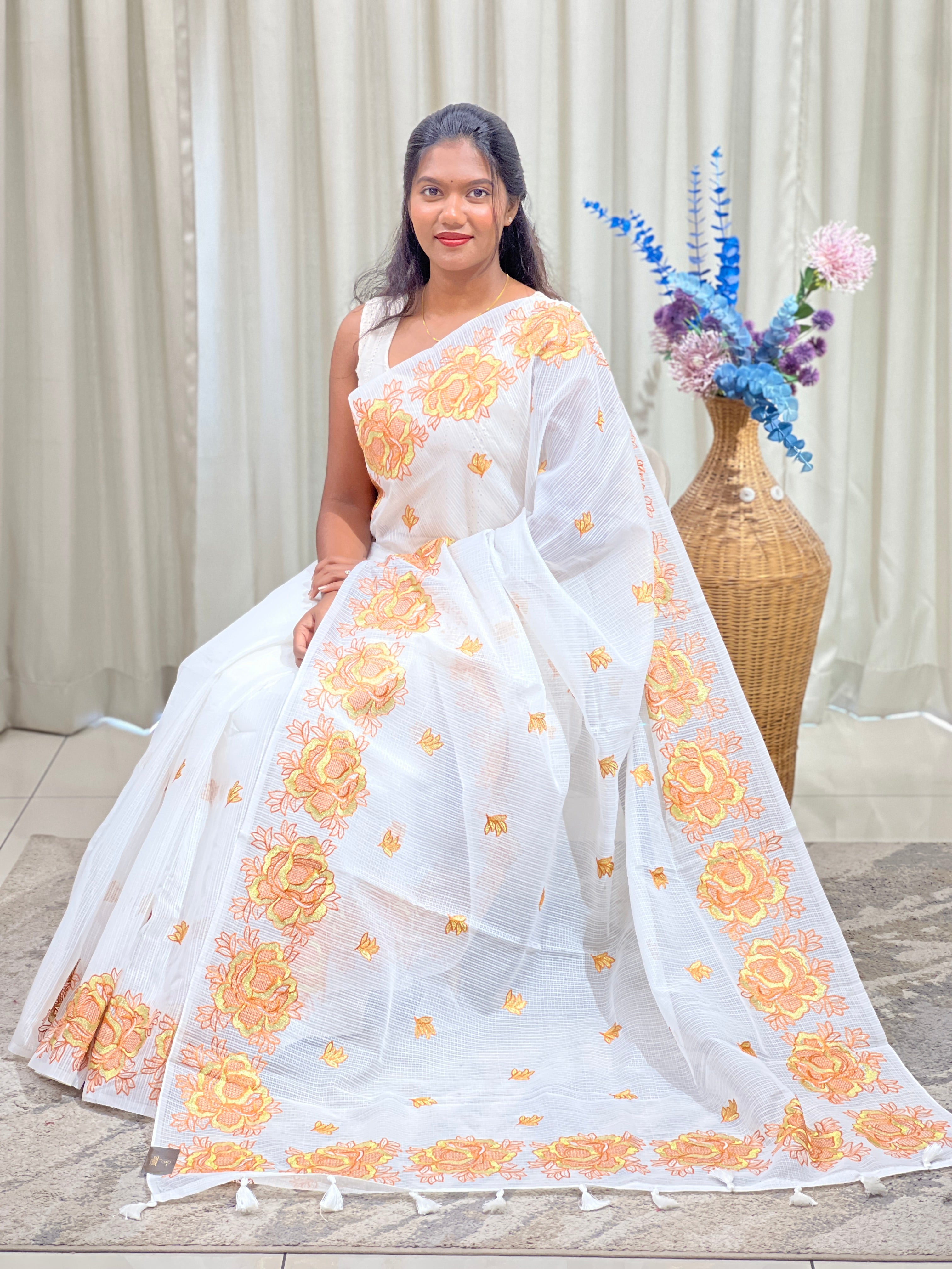 Machine Embroidered Kota Saree | ZSS567