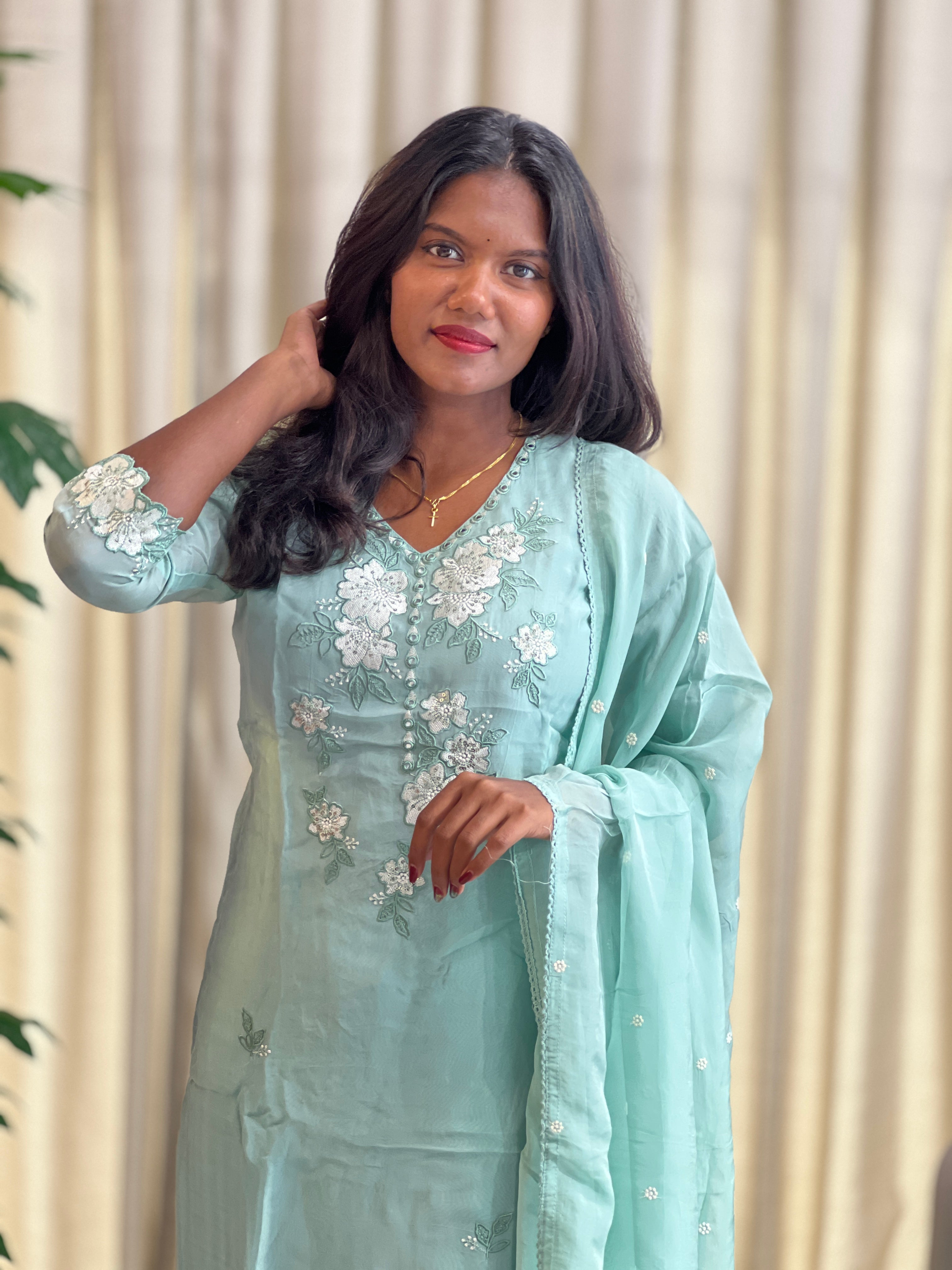 Embroidered Chanderi Kurta Set | PGI135