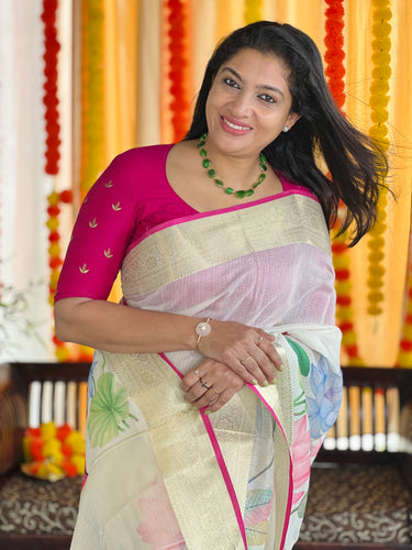 Floral Digital Printed Silky Kota Saree | MR130