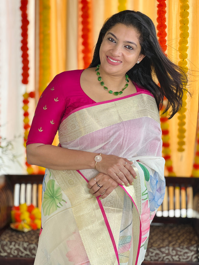 Floral Digital Printed Silky Kota Saree | MR130