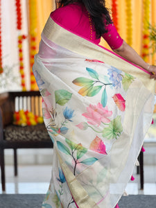 Floral Digital Printed Silky Kota Saree | MR130