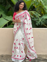 Leaf Pattern Linen Saree | RP363