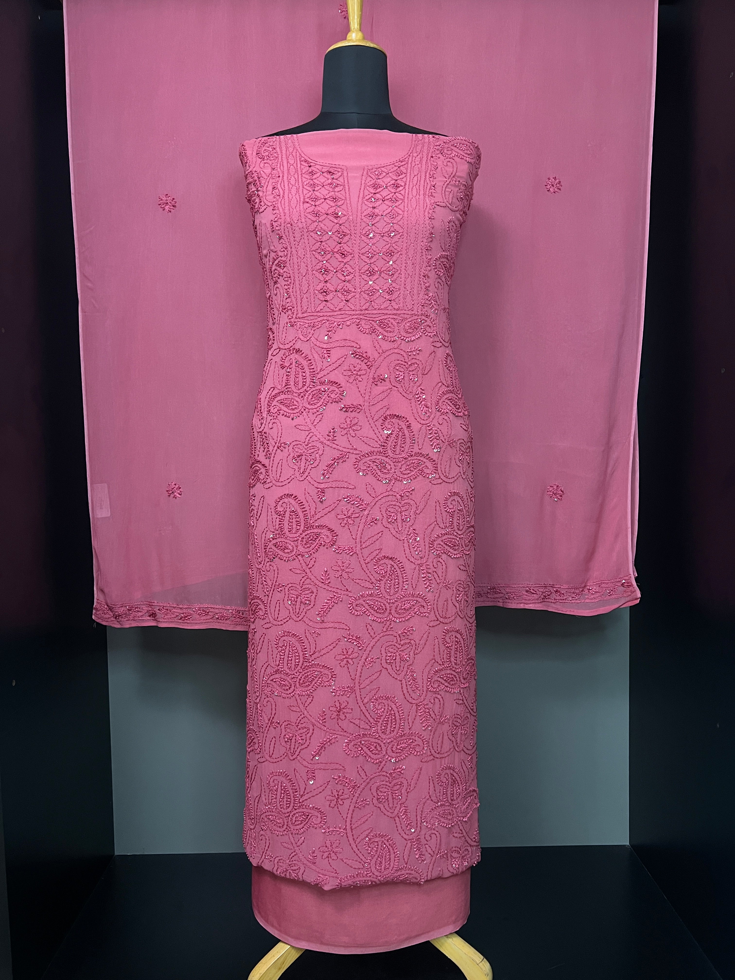 Chikankari With Sequence Detailed Georgette Salwar Set | GMA120