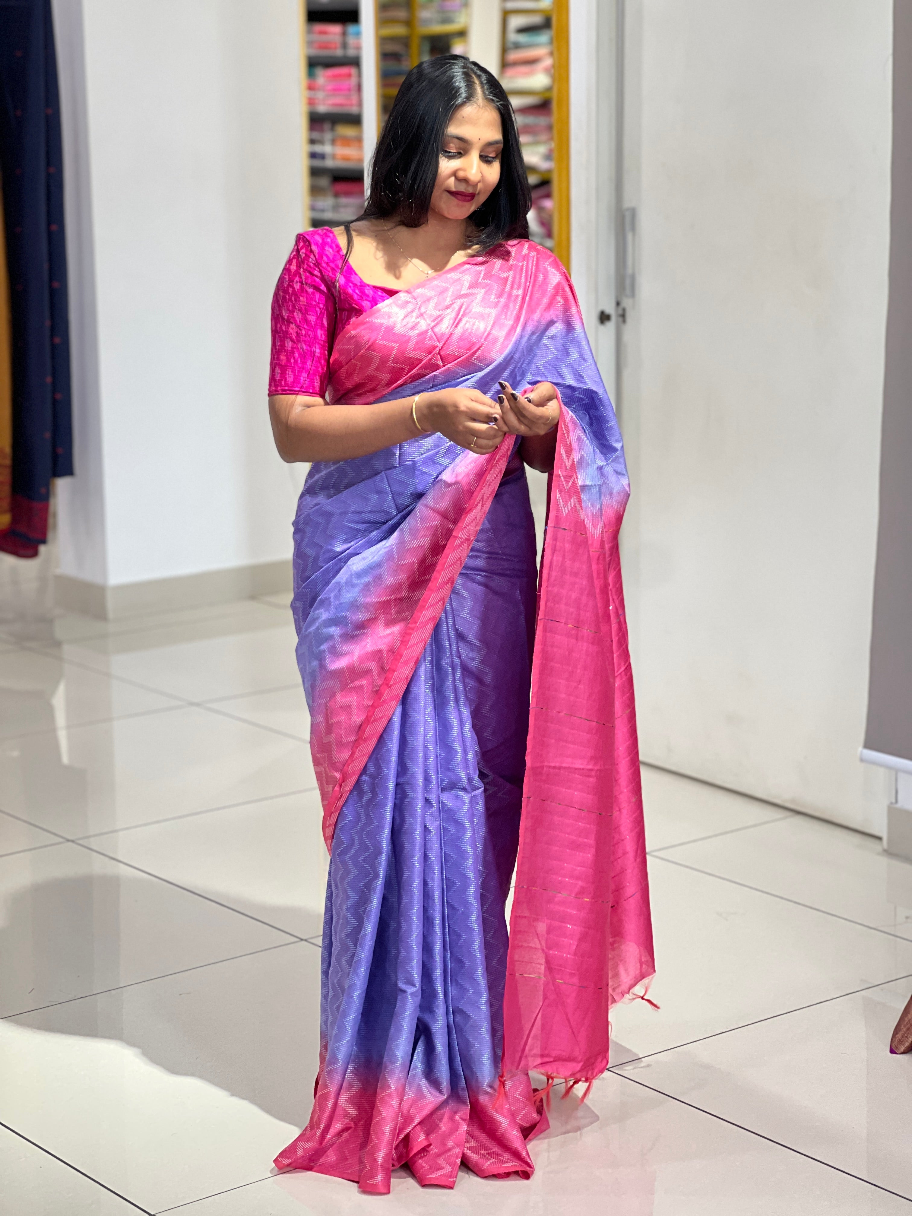 Kantha Weaved Bhagalpuri Linen Saree | NHH548