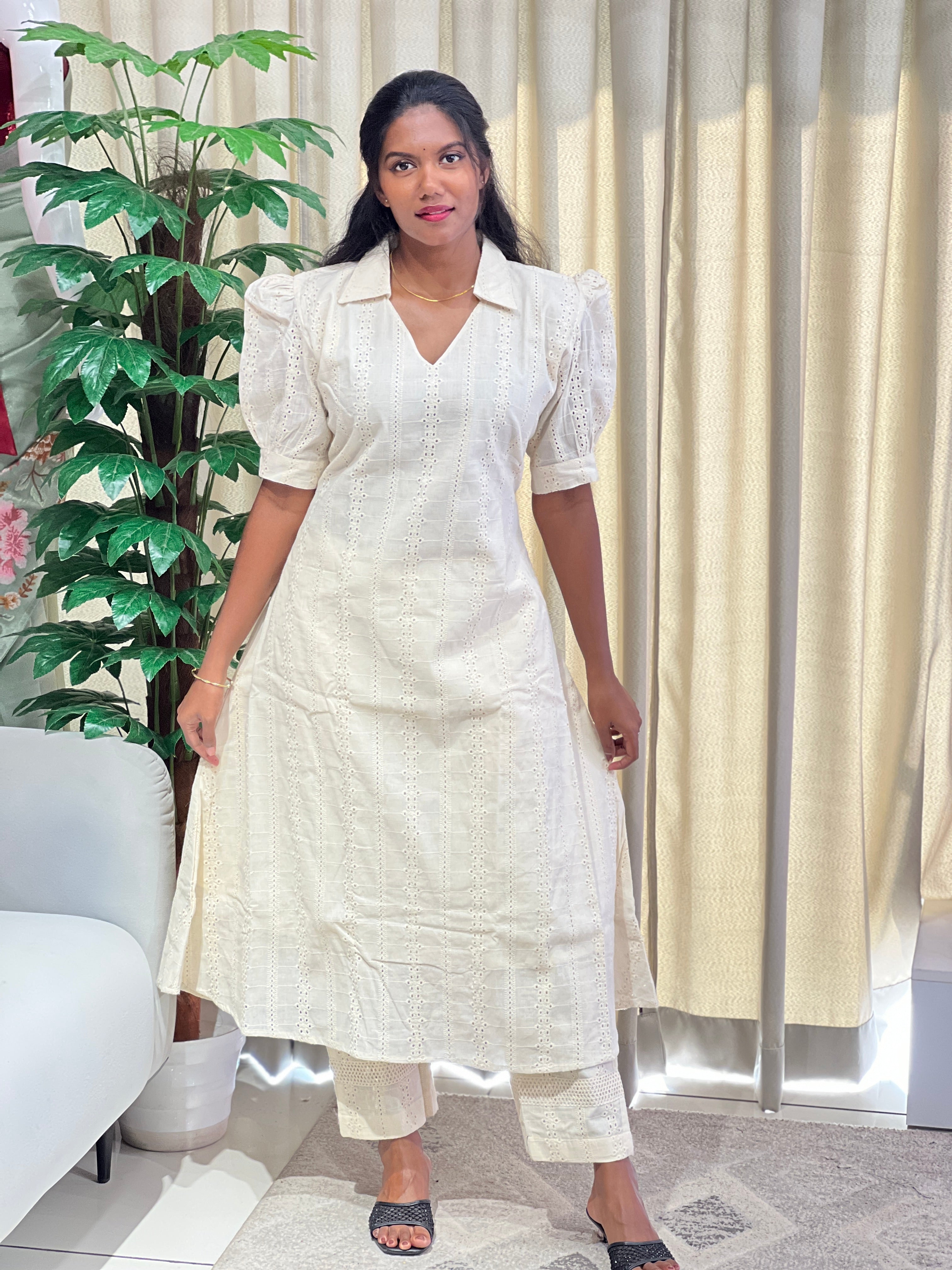 Hakoba Patterned Cotton Kurta | RMLA279