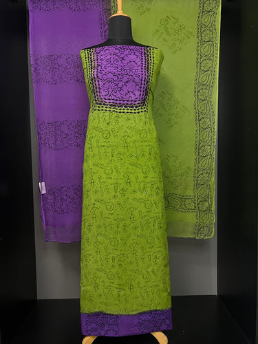 Block Print With Mirror Detailed Georgette Salwar Set | SF1129