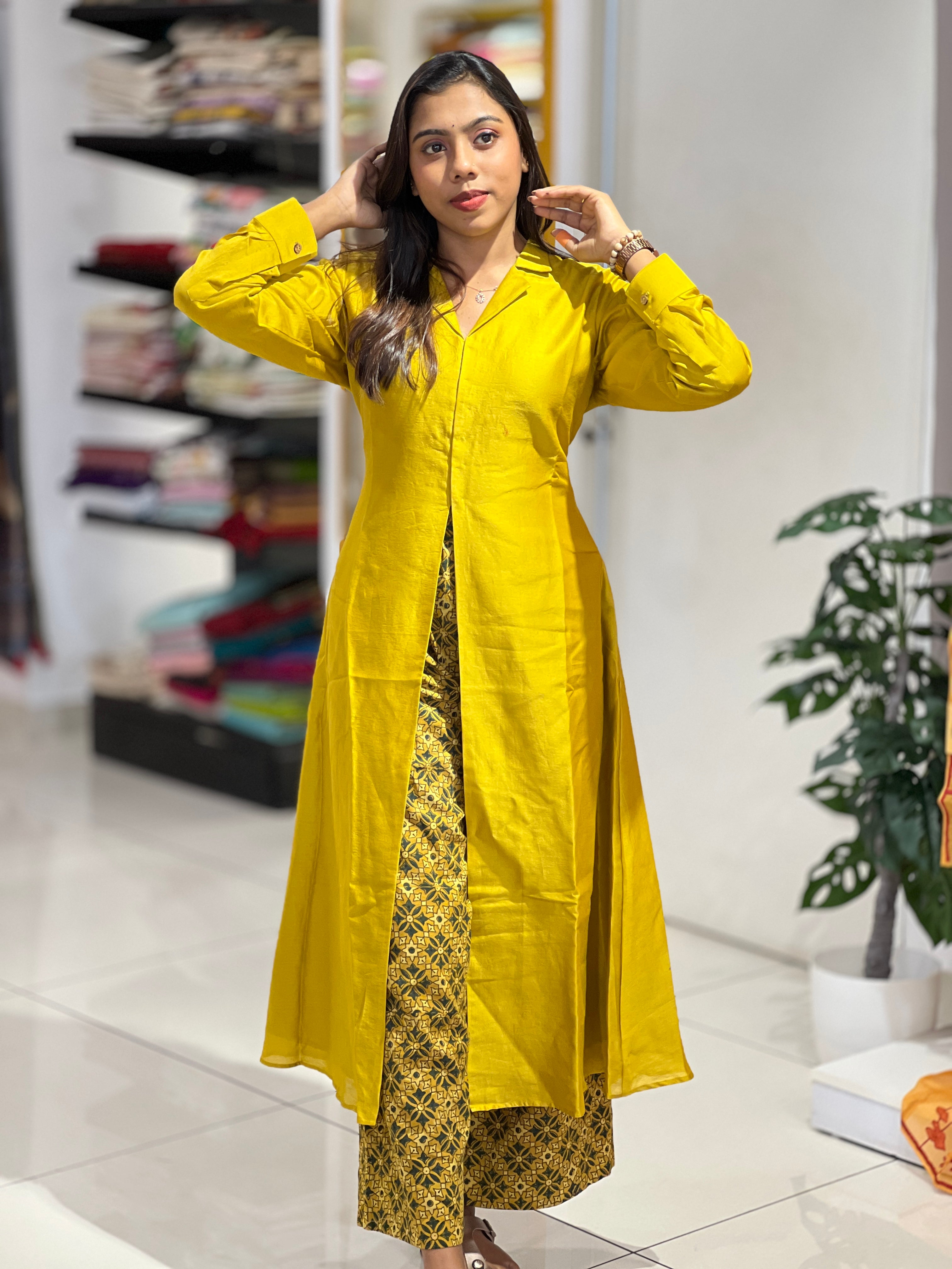 A-Line Chanderi Kurta Set | DNT1011