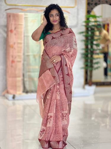 Printed Chanderi Saree | YNG378