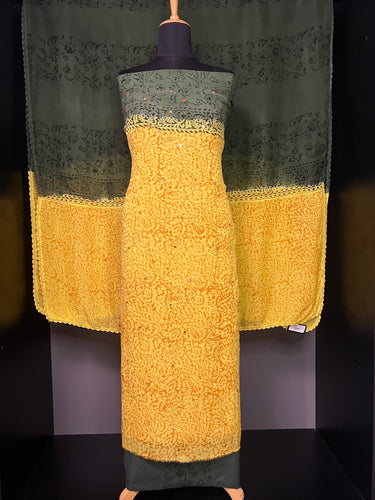 Block Print With Mirror Detailed Georgette Salwar Set | SF1118