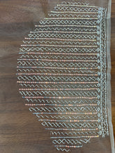 Zig Zag and Stripe Pattern Beads Design Net Saree | ISP108