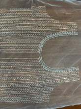 Zig Zag and Stripe Pattern Beads Design Net Saree | ISP108