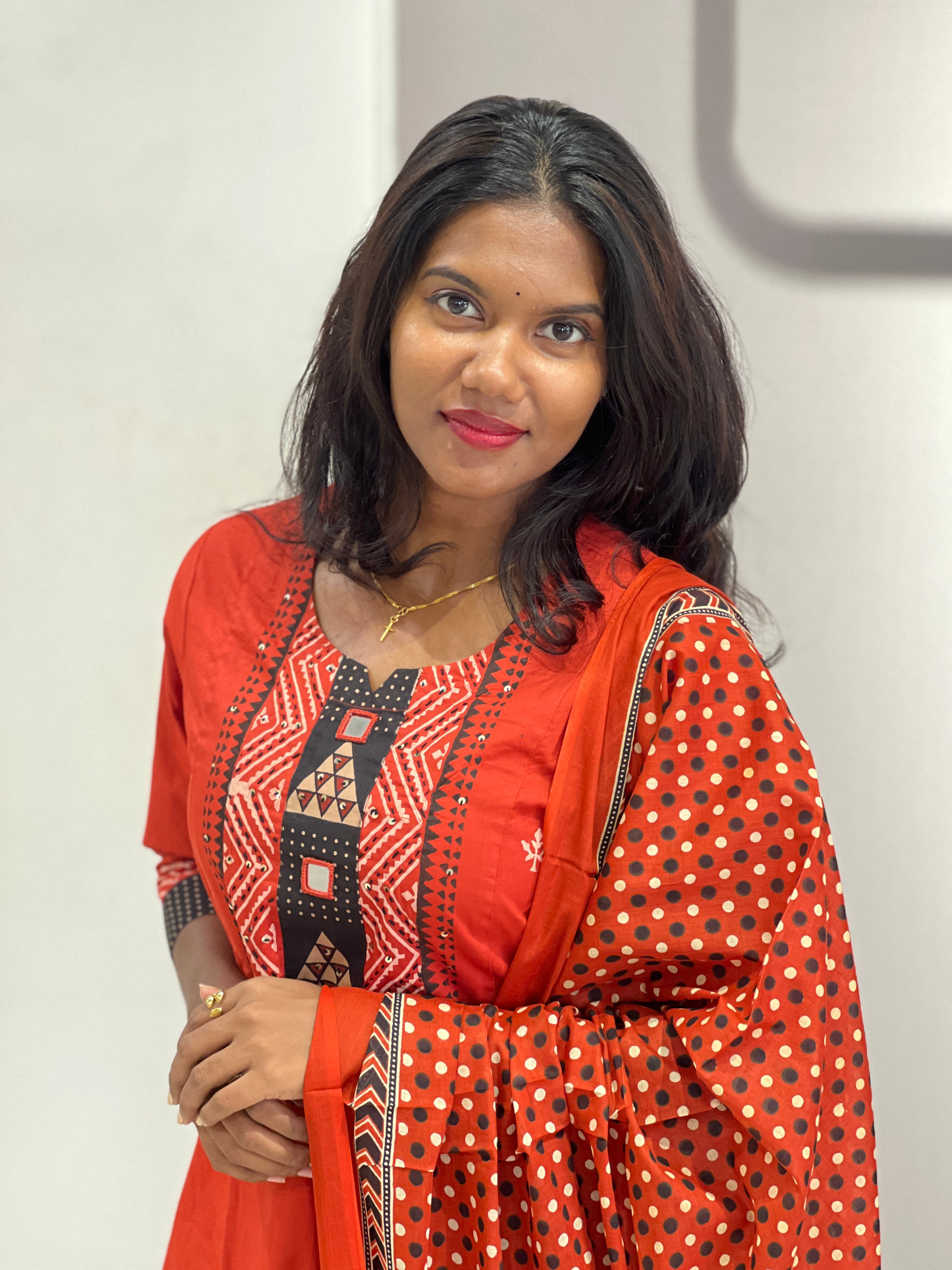 Block Printed Cotton Kurta Set | OMF123