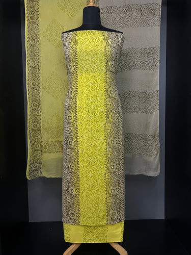 Block Print With Mirror Detailed Georgette Salwar Set | SF1117