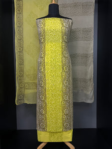 Block Print With Mirror Detailed Georgette Salwar Set | SF1117