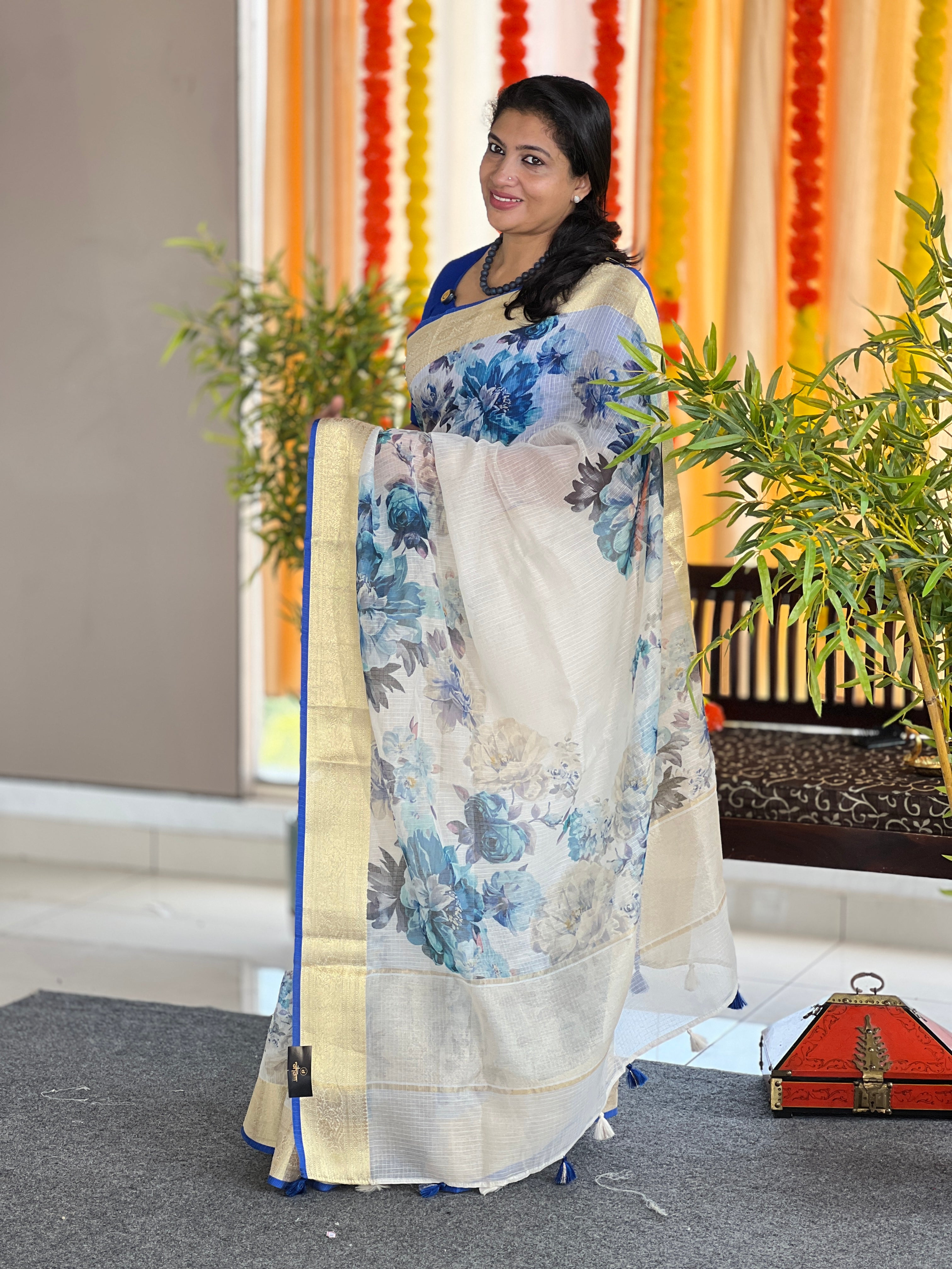 Floral Digital Printed Silky Kota Saree | MR129