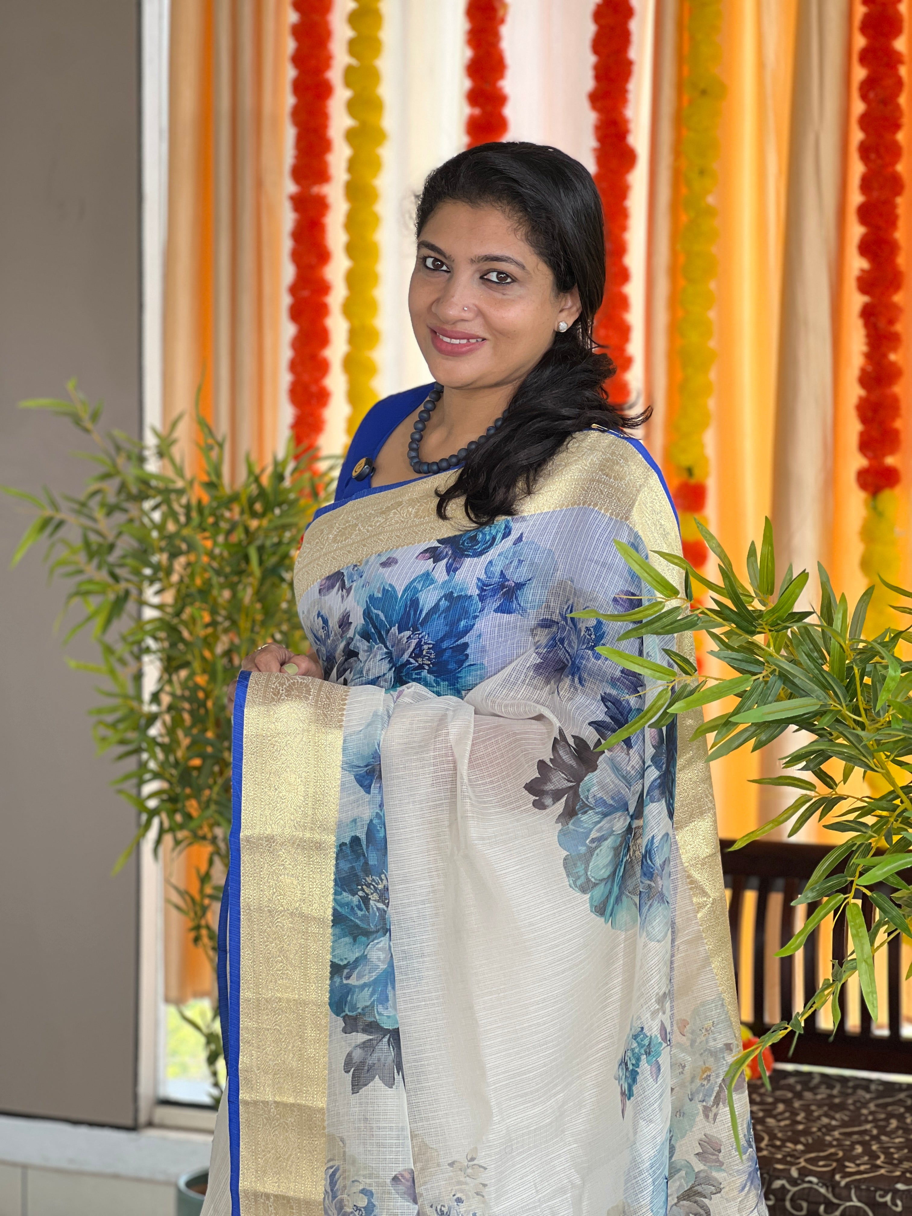 Floral Digital Printed Silky Kota Saree | MR129