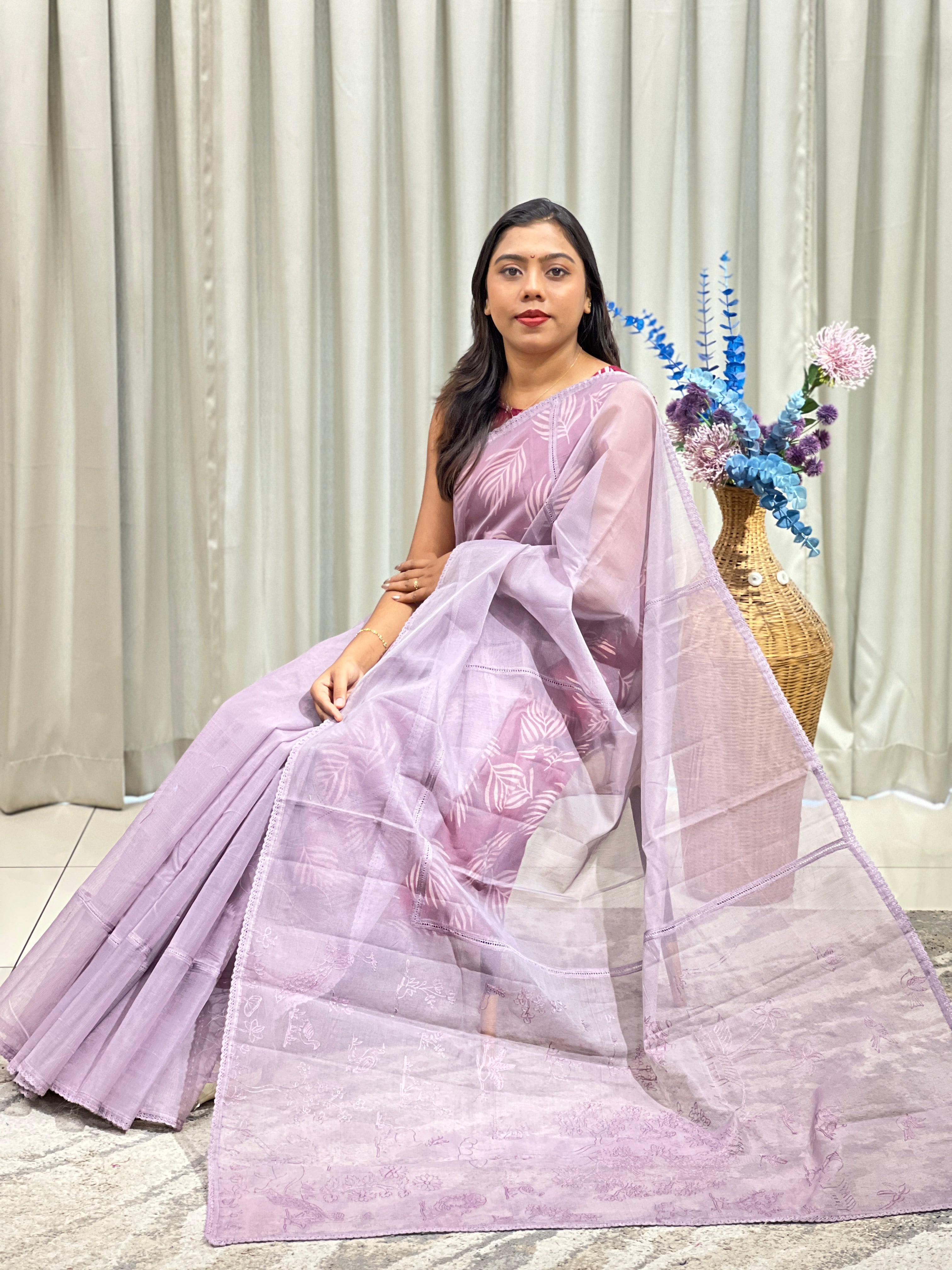 Machine Embroidered Kota Saree | YNG1497