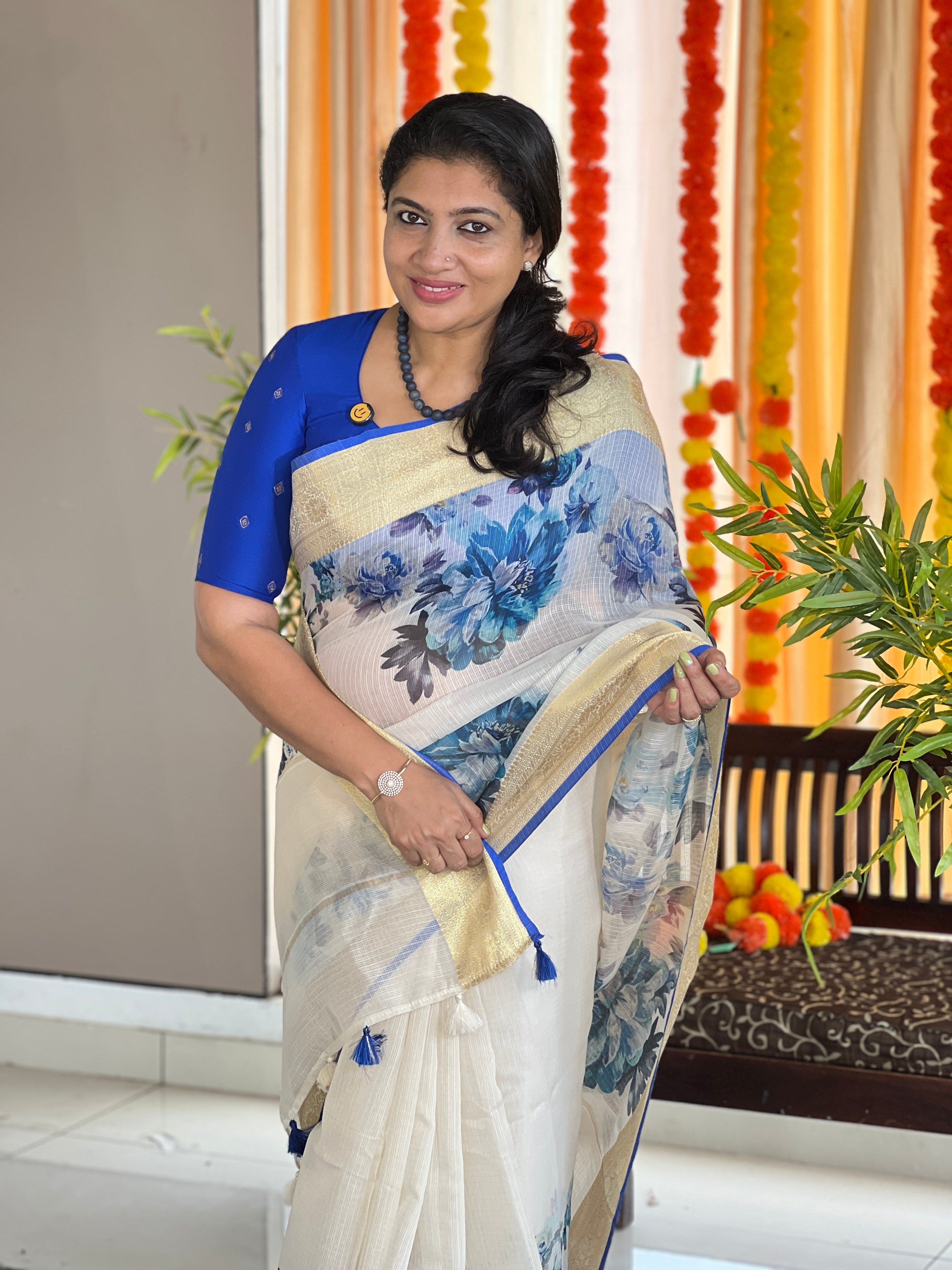 Floral Digital Printed Silky Kota Saree | MR129