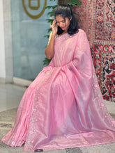 Machine Embroiderd Crushed Organza Saree |  SBP712