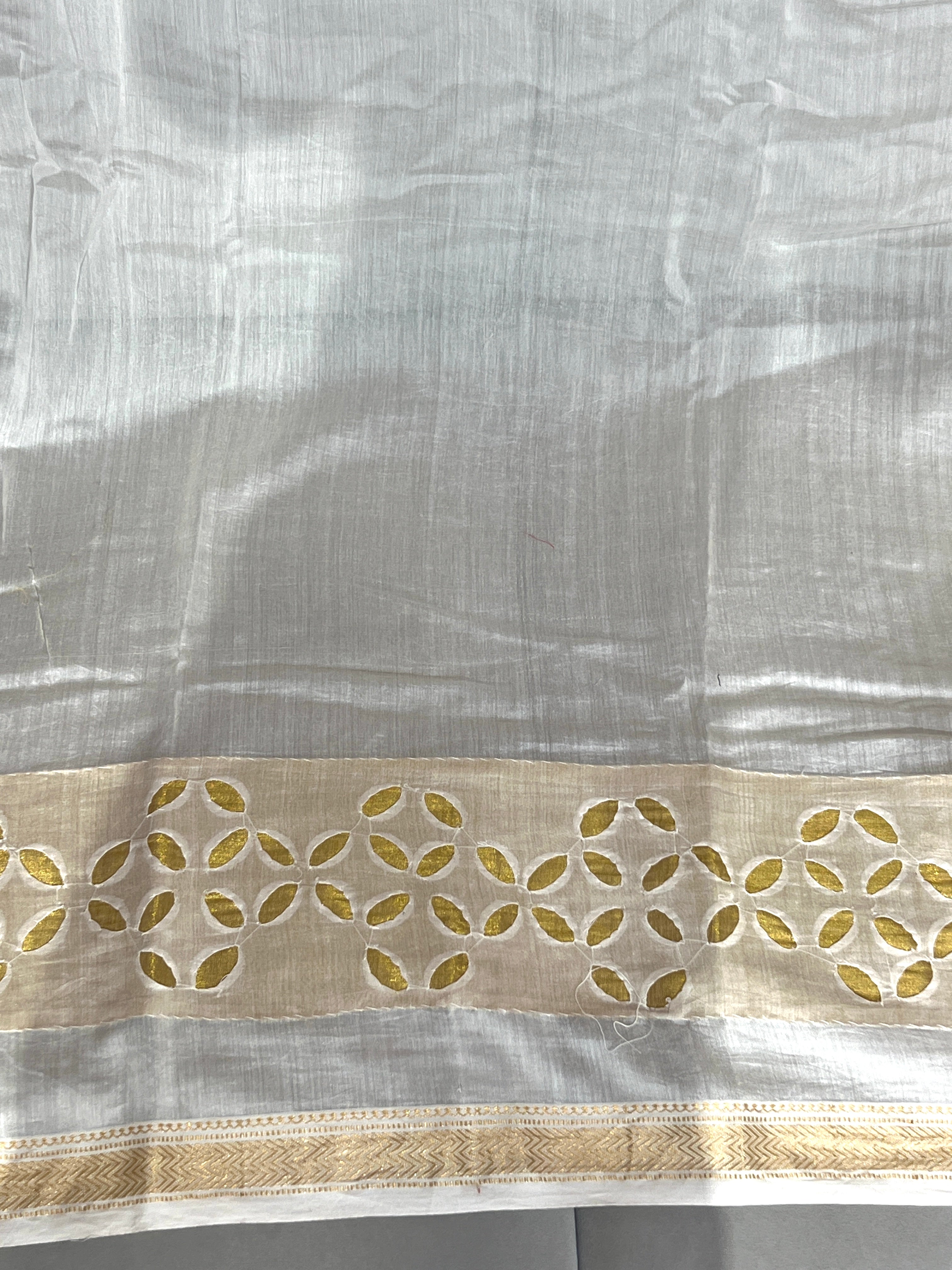 Hand Reverse Applique Work Maheshwari Silk Saree | AH796